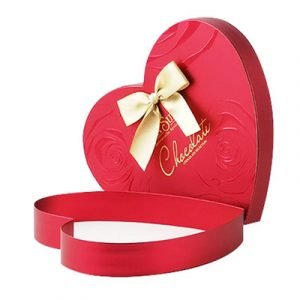 Red Heart Shaped Gift Box with Bow Knot