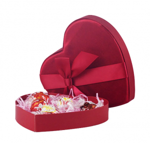 Red Heart Shape Chocolate Box with Ribbon
