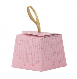 Custom Pink Folding Carton Cardboard Box for Cupcakes and Sweets