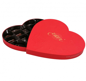  Custom Logo Red Heart Shape Chocolate Box with Tray